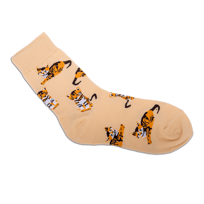 Japan style flower dog orange cat cotton socks - starcopia design store