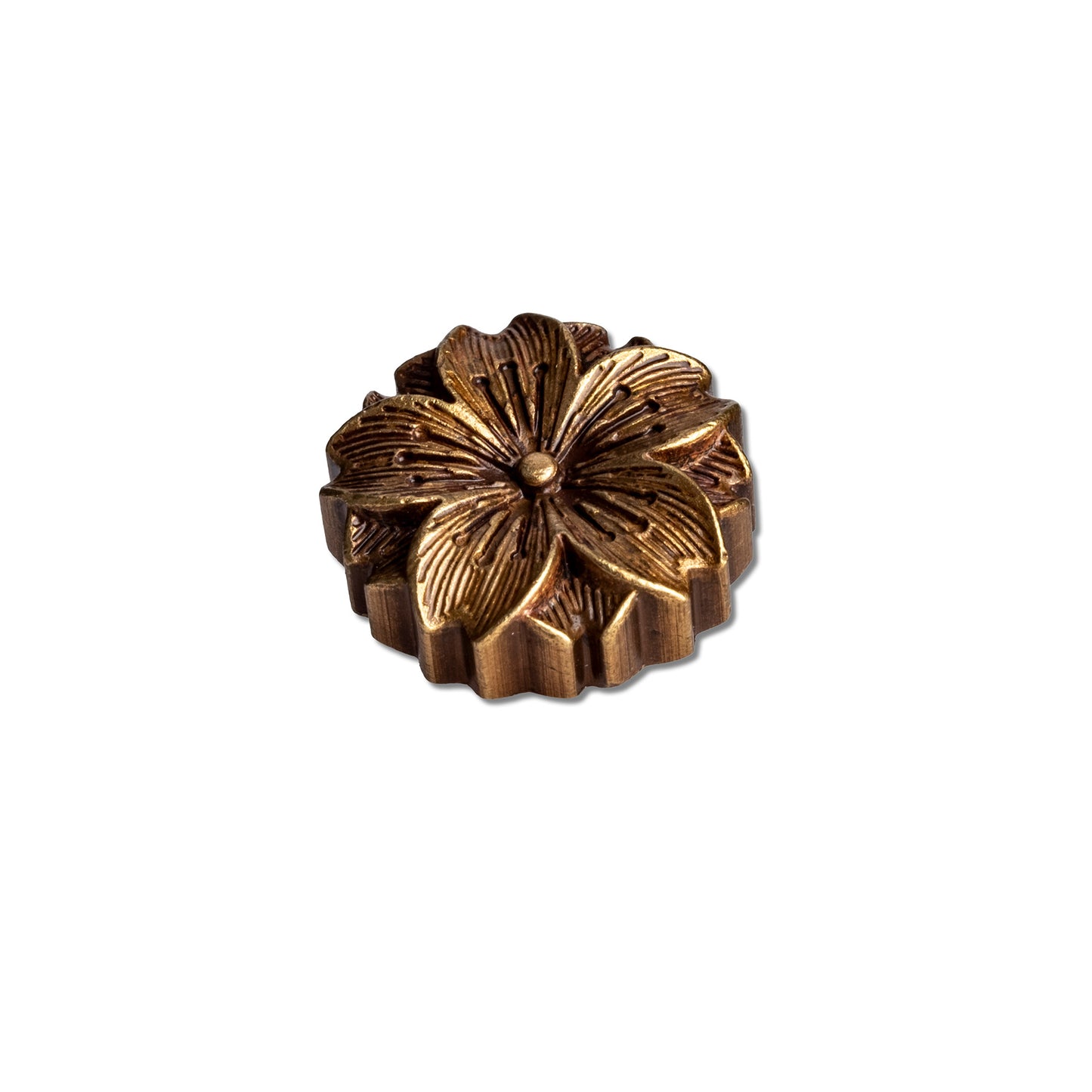 Cherry blossom embossed Camera Copper Shutter button Gold