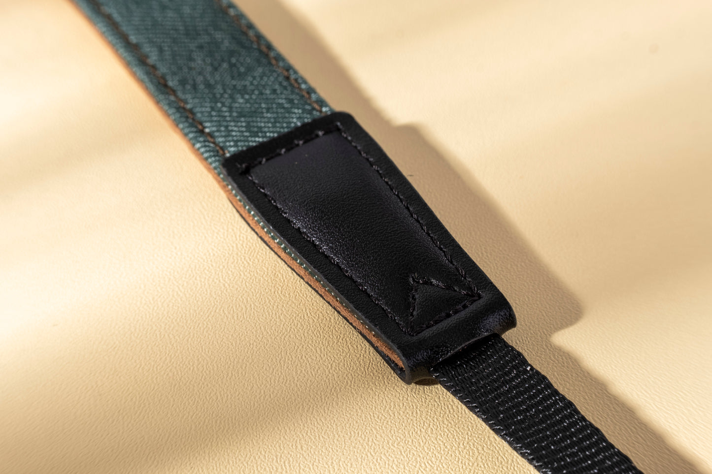 Cotton Denim Narrow Camera Shoulder Strap Green