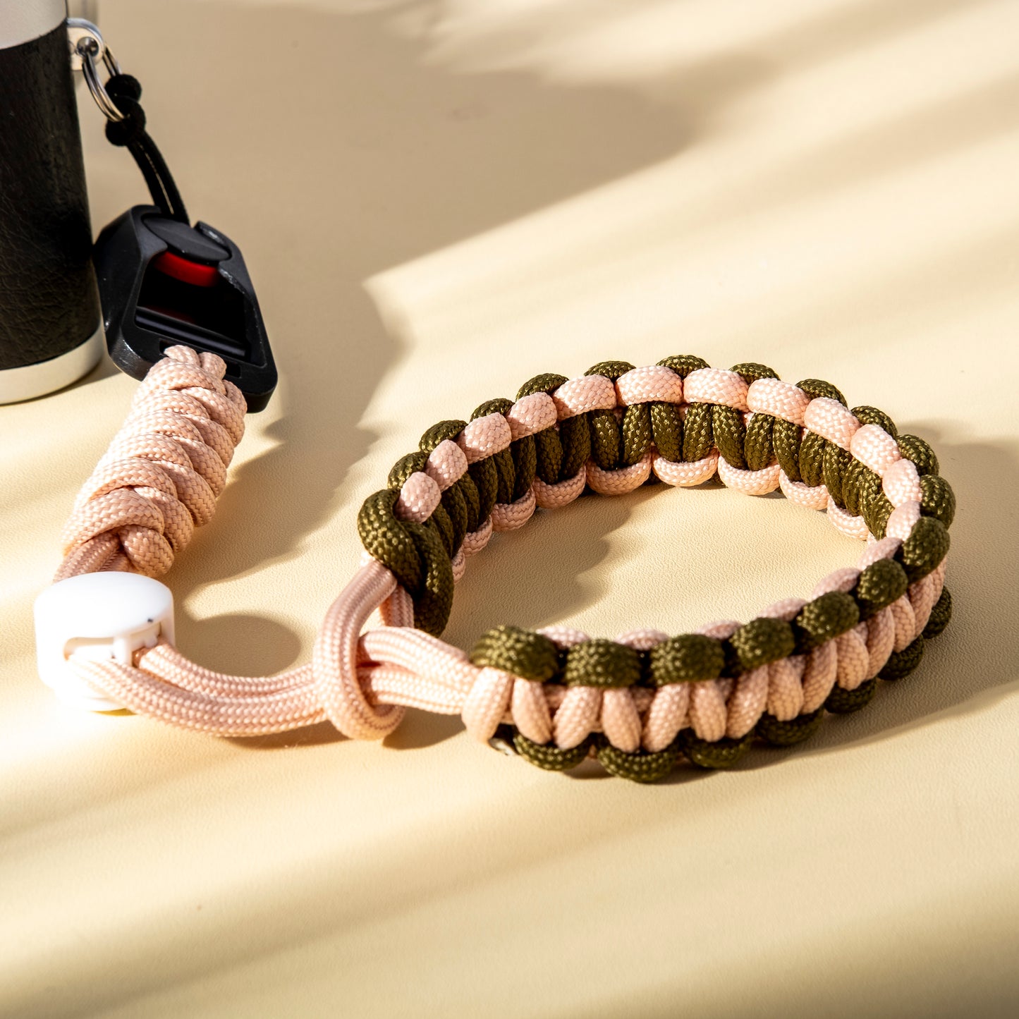 Hand-woven nylon camera Wrist Strap Dark Green Khaki