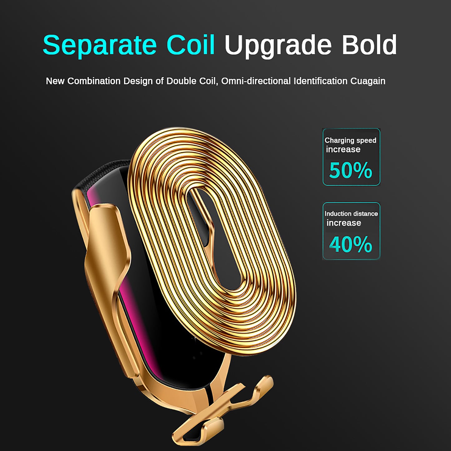 車載用スマホホルダーマウント付き10Wワイヤレス急速充電