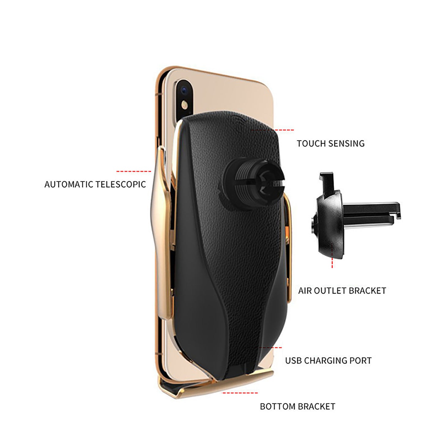 車載用スマホホルダーマウント付き10Wワイヤレス急速充電