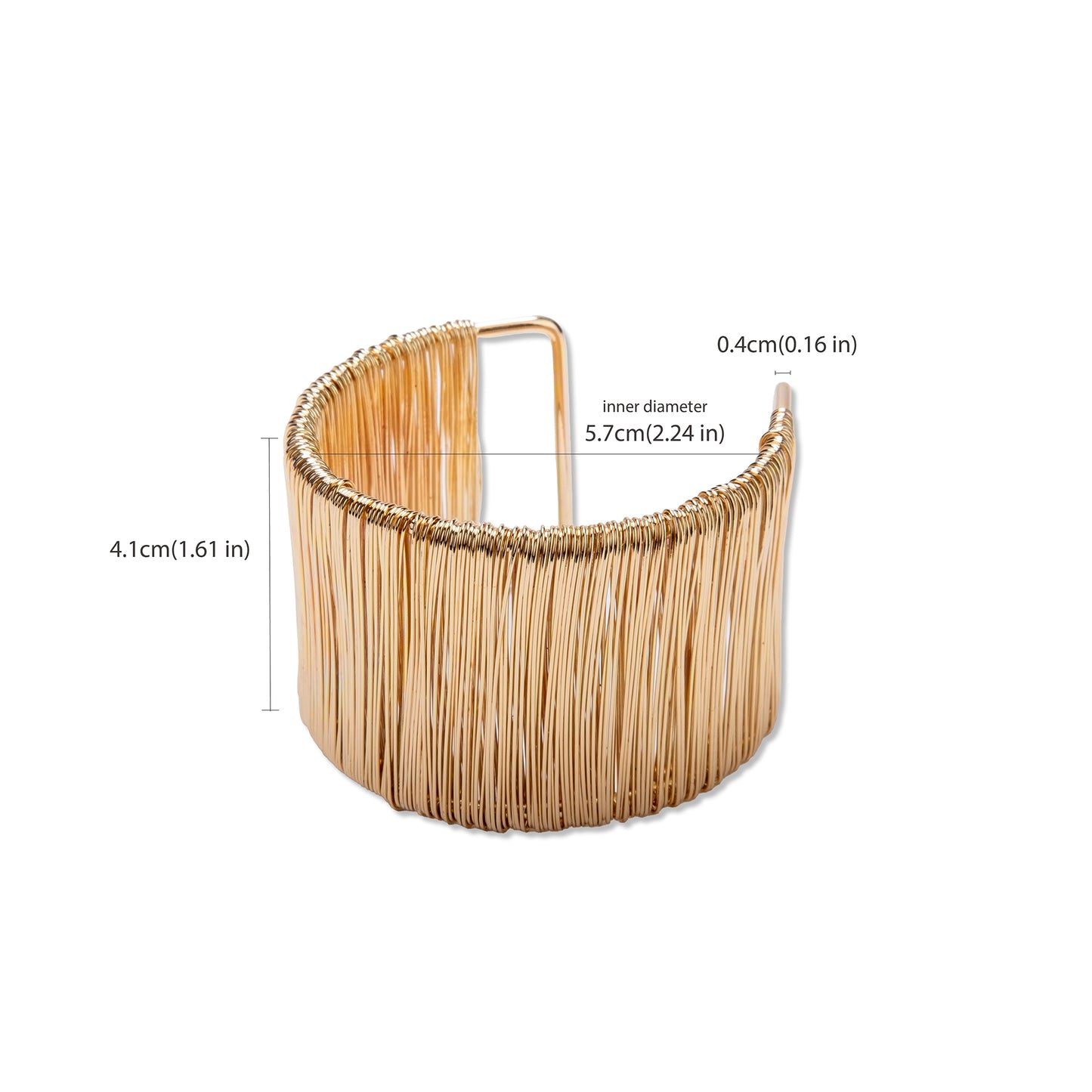 Fabufabu Gold Color Minimalist Fashion Wrist Wrap Wide Arm Cuff Bracelet - starcopia design store